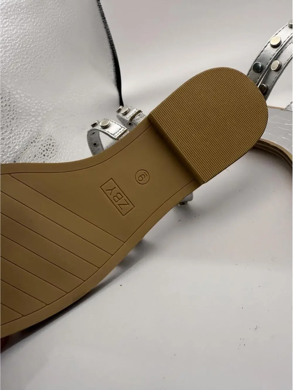 Silver Studded Strappy Women's Sandals size 9